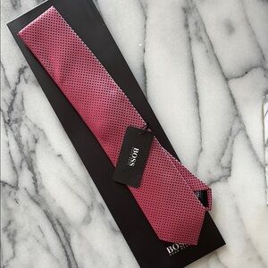 Hugo Boss Red Micro Dot Tie